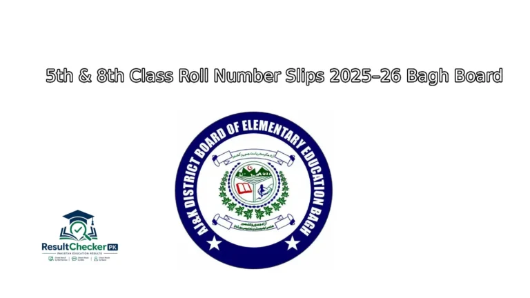 Bagh Board roll number slips 2026