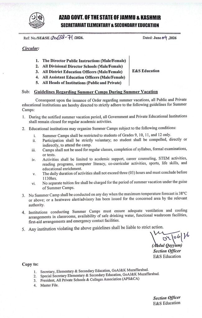 AJK Notification