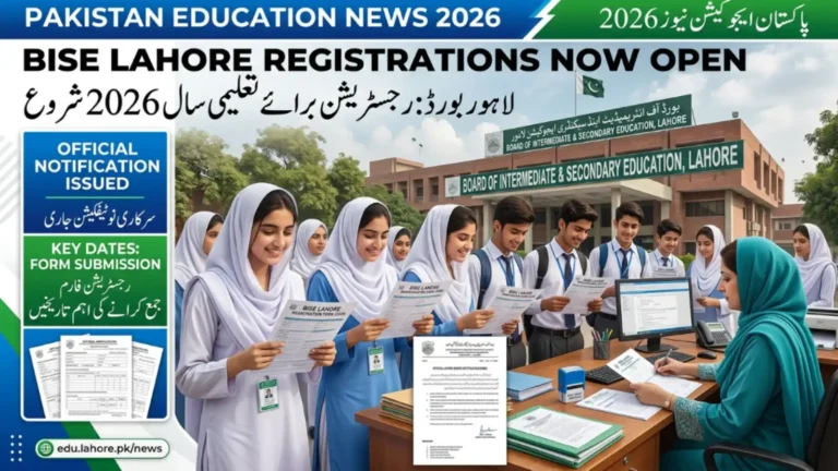 BISE Lahore 9th class registration schedule 2026