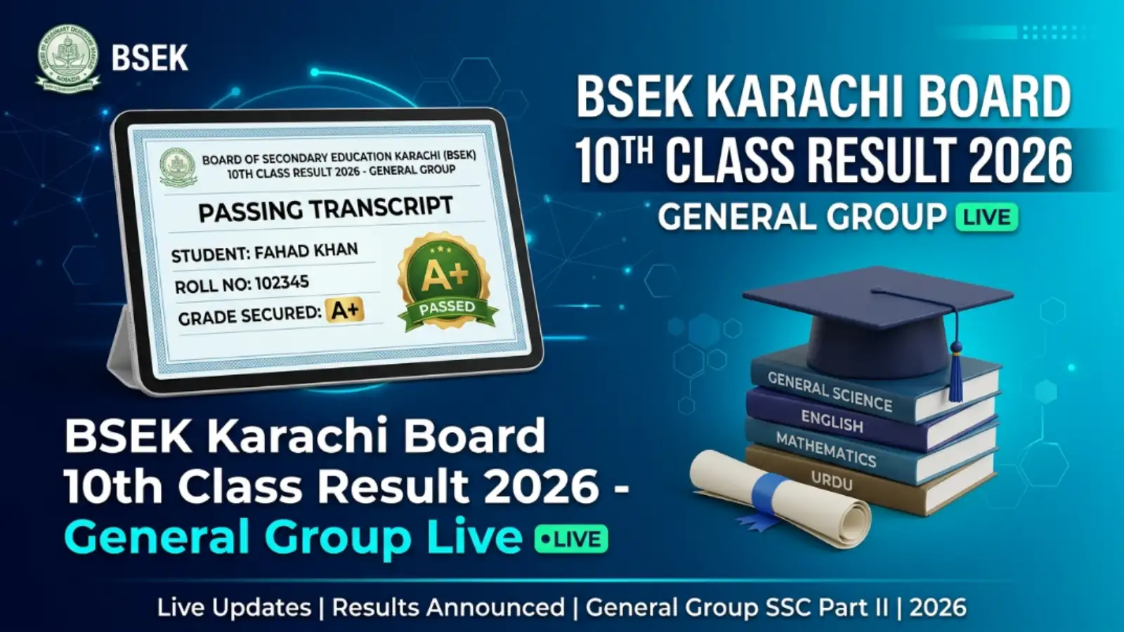 bsek karachi 10th class result 2026