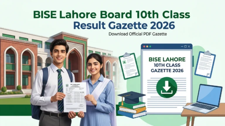 BISE Lahore Board 10th Class Result Gazette 2026