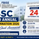 FBISE SSC 2nd Annual Examination 2026 Date Sheet